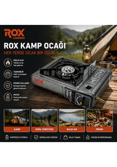 Kamp Ocağı Rox Taşınabilir Gri