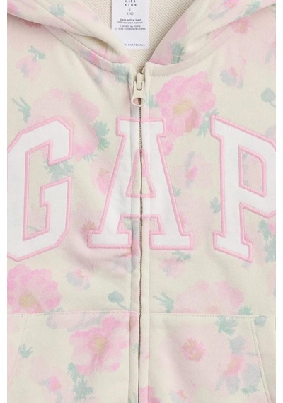 Gap Kız Çocuk Relaxed Logo Fransız Havlu Kumaş Fermuarlı Pembe Sweatshirt-13568 Pembe
