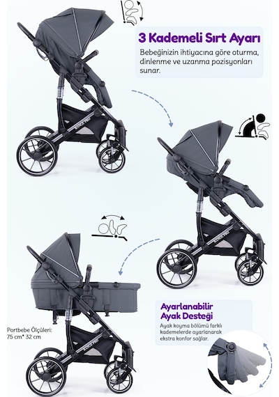 Prego Range Pro Travel Sistem Portbebeli Bebek Arabası