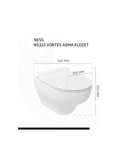 Creavit Ness Vortex Asma Klozet Ve Kapak Seti Beyaz