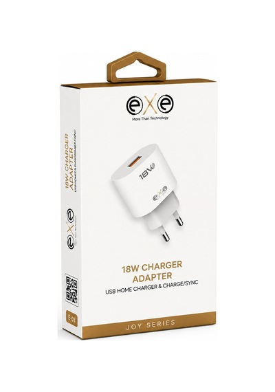 Exe 18w Hızlı Şarj Adaptörü Usb-a Ev Tipi Şarj Aleti Beyaz
