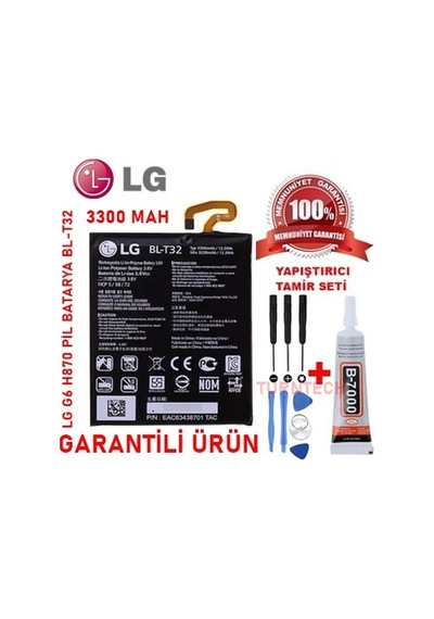 LG Uyumlu G6 H870 Pil Batarya Bl-T32 3300 Mah Ebatında