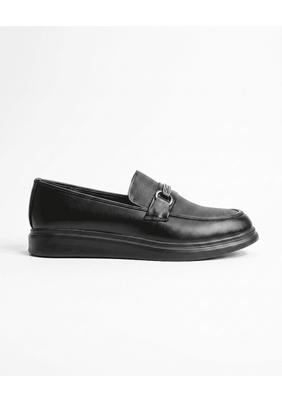 Bys Beystil Erkek Siyah Mat Corcik Tokalı Loafer Ayakkabı