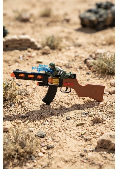 Sniper Tüfek Asker Temalı Işıklı Ve Pilli Işıklı Namlulu Eğlenceli Oyuncak