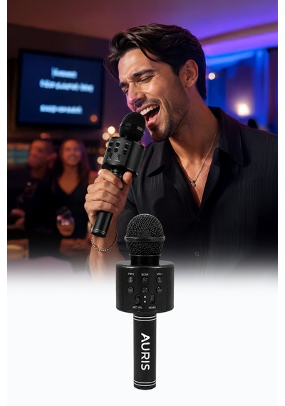 Bluetooth Karaoke Mikrofon Kablosuz Hoparlörlü Mikrofon Usb Şarjlı Telefon Uyumlu