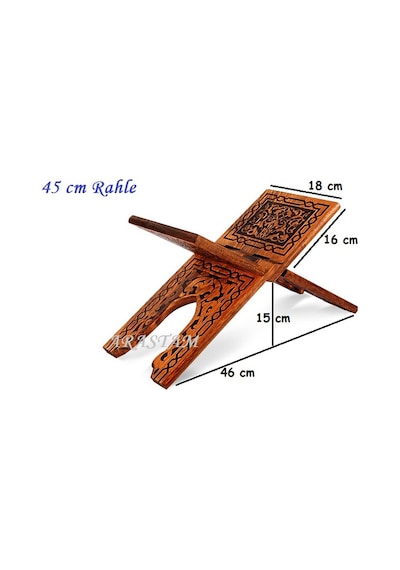 Selçuklu Ahşap Yakma Desenli Rahle 45 x 18.5 CM