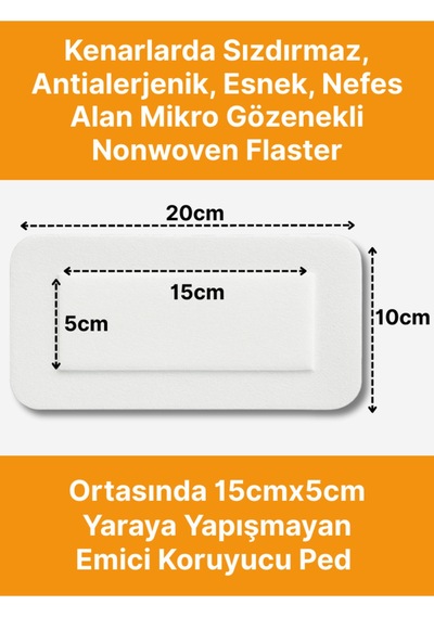 Steril Yara Pedi, Nonwowen 10cmx20cm Pansuman Yara Örtüsü, Steril Tekli Paketlerde 25li Kutuda