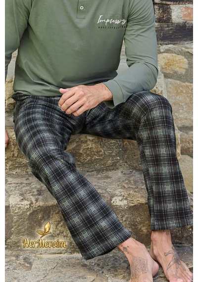 Hermevsim Aydoğan Erkek Pijama Takımı %100 Pamuk Süprem Patlı Yaka Uzun Kol Pastel Yeşil Tuna 3495 Hermevsim Aydoğan Erkek Pijama Takımı %100 Pamuk Süprem Patlı Yaka Uzun Kol Pastel Yeşil Tuna 3495