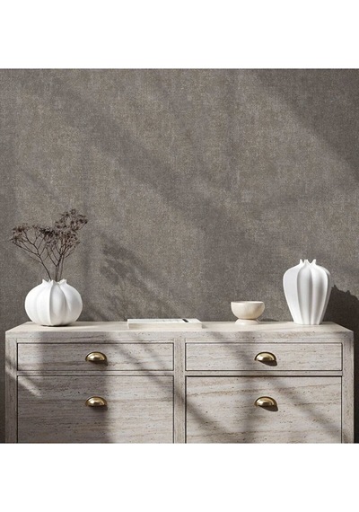 Muse Koleksiyonu 25105-5 Vizon Gri Textile Dokulu Duvar Kağıdı 1.06x15.6m, 16.5m²