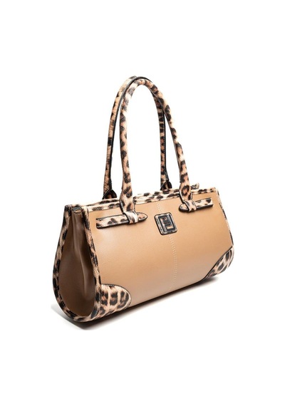 Silver Polo Sp1261 Kadın El Çantası Düz Vizon-leopar Taba