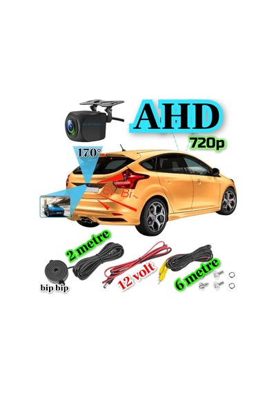 Buzzer Ahd 720p Adas Park Kamerası 170'' Lens 1 Mp Sesli İkaz 12v