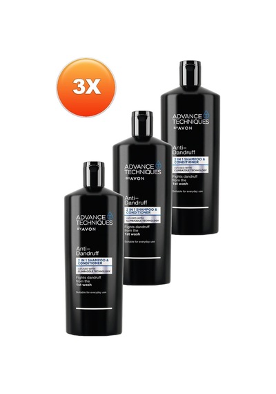 Avon Advance Techniques Kepek Önleyici 2'si 1 Arada Şampuan Ve Saç Kremi 3 x 700 ML