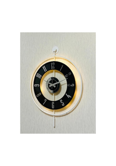 Pey Aksesuar Metal Camlı Duvar Saati 50 X 70 Cm Orta Boy Işıklı Gerçek Cam M51-beyaz-şeffaf-siyah-gümüş M51-beyaz-şeffaf-siyah-gümüş