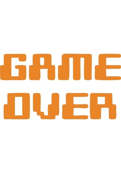 Game Over Araba Sticker 17x17 Cm Turuncu