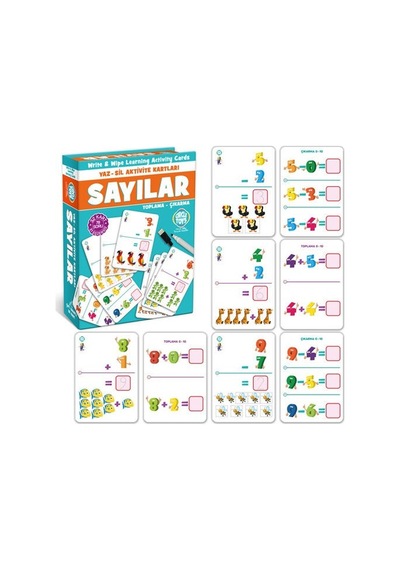 Eğitici Oyun Kartları Sayılar Yaz-sil Sayılar Okul Öncesi Eğitici