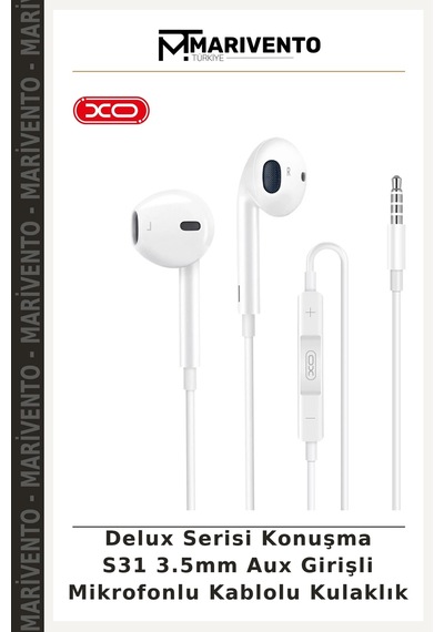 Delux Serisi Konuşma S31 3.5mm Aux Girişli Mikrofonlu Kablolu Kulaklık