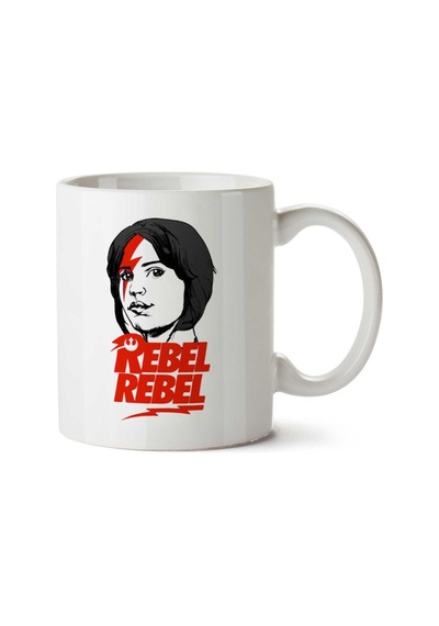 Rebel Rebel Jyn Erso David Bowie Star Wars Rogue One İki Tarafı Baskılı Kupa Bardak Çok Renkli