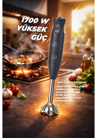 Yh-83 Çubuk El Blenderi Turbo Fonksiyonlu, Kolay Temizlenebilir Belirtilmemiş