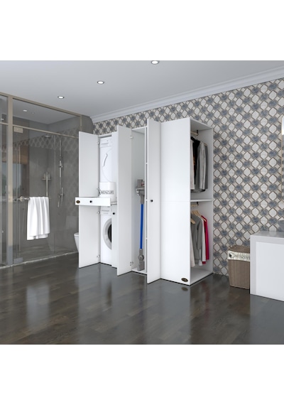 Kenzlife Çamaşır-Kurutma Makinesi Dolabı Ve Giysi Dolabı Çekmeceli Eşari Sağ Byz 187 160 60 % 100 Full Mdf Çok Renkli Kenzlife Çamaşır-Kurutma Makinesi Dolabı Ve Giysi Dolabı Çekmeceli Eşari Sağ Byz 187 160 60 % 100 Full Mdf Çok Renkli