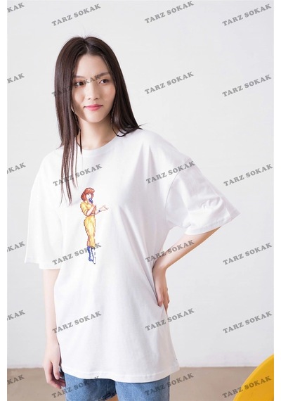 Startmore Unisex April O'neil Ninja Turtles Beyaz Siyah