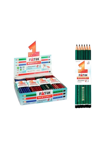 Fatih Kurşun Kalem Mercanlı 12'li Paket Çok Renkli