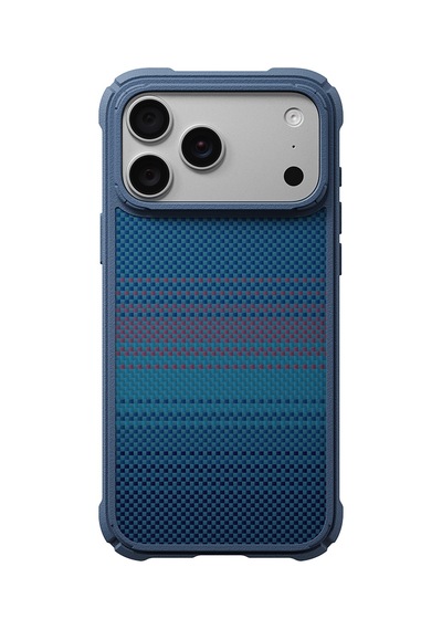 Apple iPhone Uyumlu 18 Pro Max Kılıf M-safeli Pitaka Tactile Woven Sunset-moonrise Aramid Serisi Cairn Lacivert