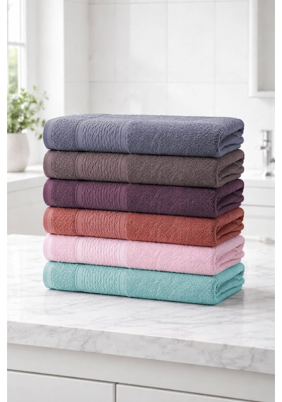 Elif Mira 6 Lı El Yüz Havlusu Seti %100 Pamuklu 50x90 Cm Pure Cotton Mint