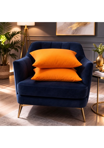 Faralya Life Düz Turuncu 2 Li Kırlent Kılıfı 45x45 Cm Dekoratif Koltuk Yastık Kılıfı Modern Salon Dekoru Turuncu