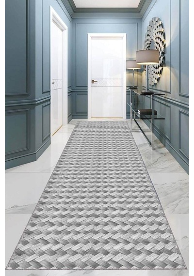 Gri Kaymaz Modern Kesme Rulo Özel Ölçülü Yolluk Ar1188n11