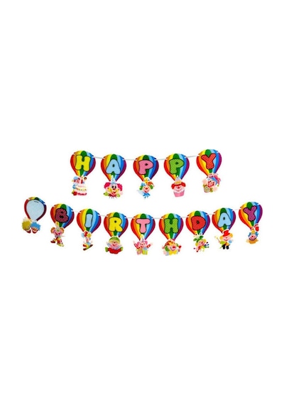 Palyaço Temalı Banner Happy Birthday Banner Yazısı Doğum Günü Süs +3