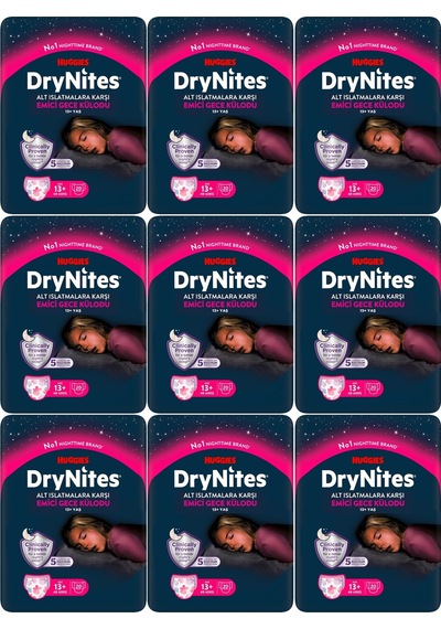 Drynites Emici Gece/külot Bez Kız 13+ Yaş 48-60 Kg Xl 180 Adet XL