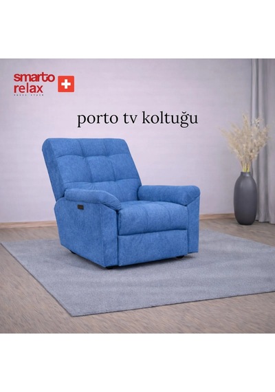Smarto Relax Porto Comfort Elektrikli Döner Sallanan Tv Koltuğu Kontrol Panelli Ergonomik Polyester Baba Koltuğu Kahverengi