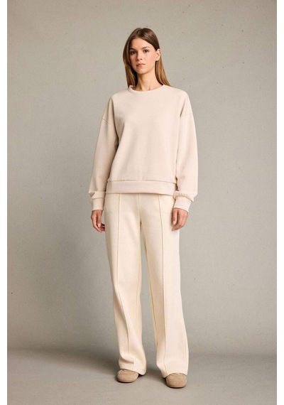 Defacto Bisiklet Yaka Modal Sweatshirt G2913ax25auer120 Ekru