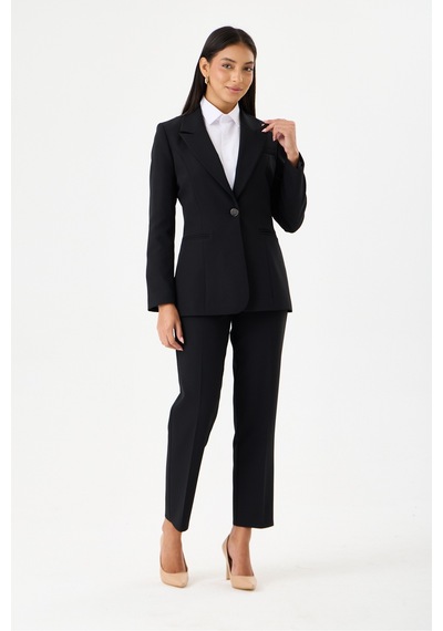 Velnara Moda Siyah Mülakat Klasik Kadın Takım Ebise -tek Düğme Ceket & Dar Paça Pantolon Siyah - 918605984 Siyah Velnara Moda Siyah Mülakat Klasik Kadın Takım Ebise -tek Düğme Ceket & Dar Paça Pantolon Siyah - 918605984 Siyah