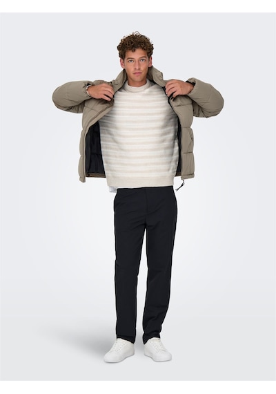 Only & Sons Onspack Lıfe Puffer Jacket Otw Erkek Gri Mont - 22034718 Gri