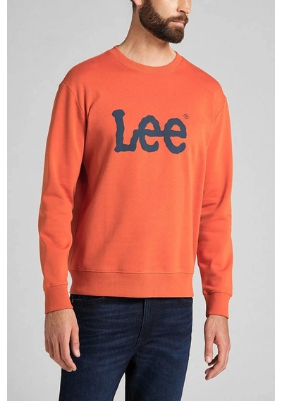 Lee Regular Fit Normal Kesim %100 Pamuk Sıfır Yaka Sweatshirt Turuncu