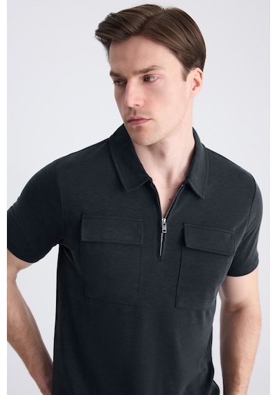 Twn Slim Fit Siyah Düz Modal T-shirt 4ec1459811112 001