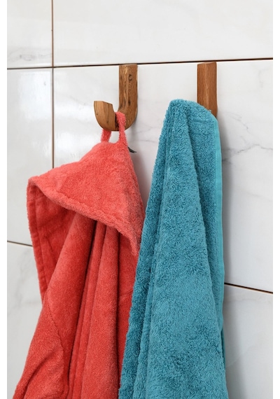 Yapışkanlı Ahşap Banyo Askılık 2'li J Askı Ahşap