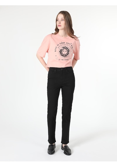 Colin's Colins 703 Carla Orta Bel Düz Paça Slim Fit Siyah Kadın Jean Pant 001