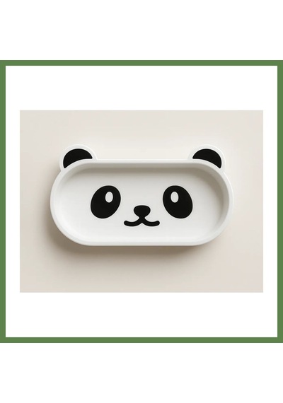 Bezos 3d Baskı Panda Gözlük Tepsisi Sevimli Masaüstü Gözlük Tutucu Ve Kalemlik Tepsisi Beyaz Siyah Hb006