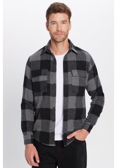 Tudors Erkek Slim Fit Dar Kesim Oduncu Çift Cep Kapaklı Kareli Kışlık Gömlek-32141 Çok Renkli Tudors Erkek Slim Fit Dar Kesim Oduncu Çift Cep Kapaklı Kareli Kışlık Gömlek-32141 Çok Renkli