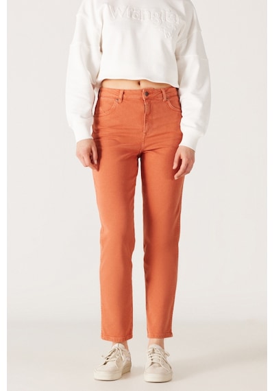 Wrangler Mom Straight Fit Düz Kesim Yüksek Bel Turuncu Esnek Pantolon W232182219 Açık Kahverengi Wrangler Mom Straight Fit Düz Kesim Yüksek Bel Turuncu Esnek Pantolon W232182219 Açık Kahverengi
