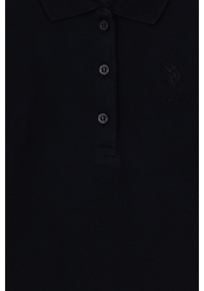 U.S. Polo Assn. Kız Çocuk Siyah Polo Yaka Basic Sweatshirt 50316836-VR046