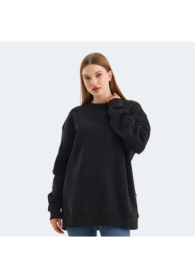 Slazenger VADIM Oversize Kadın Oversıze Siyah Sweatshirt