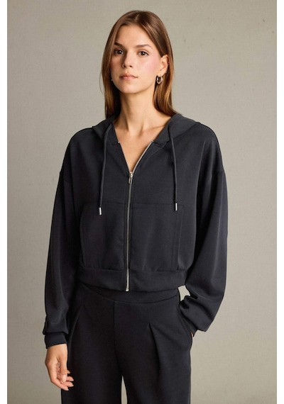 Defacto Kapüşonlu Modal Fermuarlı Sweatshirt G2915ax25auar225 Antrasit