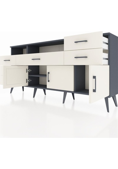 Arges Konsol 3 Raflı 6 Çekmeceli 3 Kapaklı 176x30x83 Antrasit-aytaşı/aytaşı Aytaşı/aytaşı Arges Konsol 3 Raflı 6 Çekmeceli 3 Kapaklı 176x30x83 Antrasit-aytaşı/aytaşı Aytaşı/aytaşı