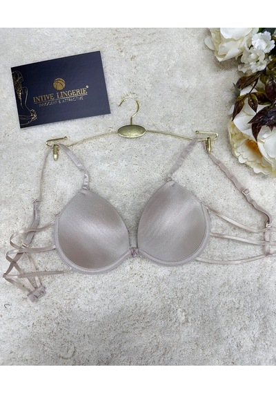 Le Jardin Valeria Biyeli Taşlı Mikro Push-up Arkası İp Detaylı Sü Bej