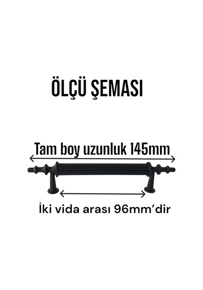 Glaswen 8 Adet Erciyes Kulp Siyah 96 Mm Kulp Mobilya Mutfak Dolabı Çekmece Dolap Kapak Kulpu Kulbu Metal Kulpları Diğer