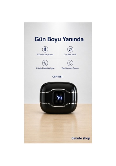 Osm-ne11 2 Çift Kablosuz Bluetooth 5.4 Kulaklık Klasik Ve Kulak Kancalı Siyah - 904091696