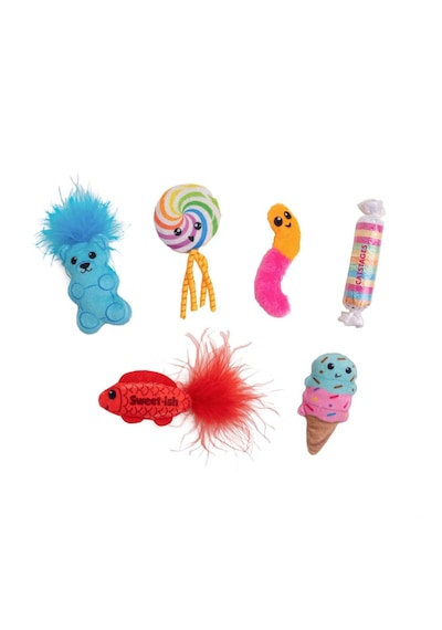Petstages Kitty Sweet Treats Şekerleme Şeklinde Catnip'li Kedi Çiğneme Oyuncağı 6'lı Paket